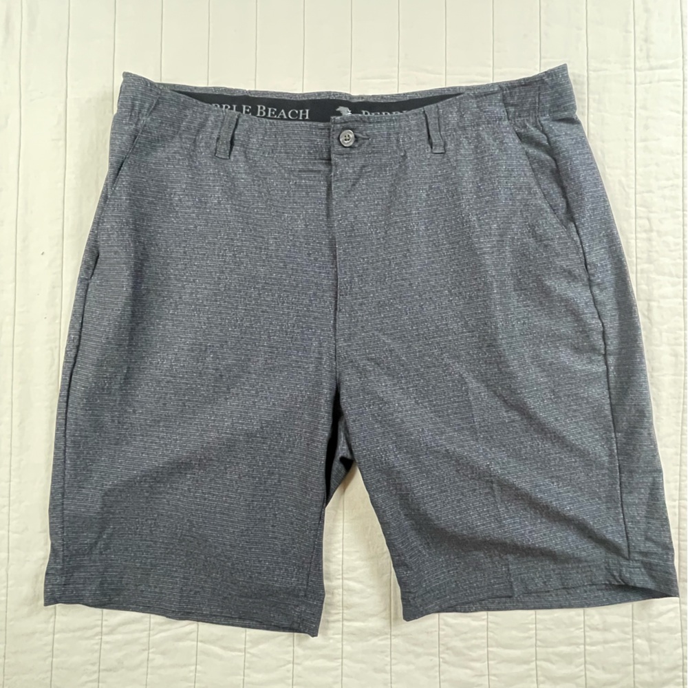 Pebble Beach Charcoal Flat Front Performance Golf Shorts 38